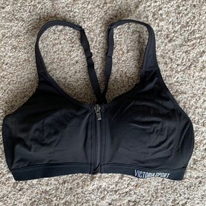 Victoria’s Secret black zip up sports bra size 34C